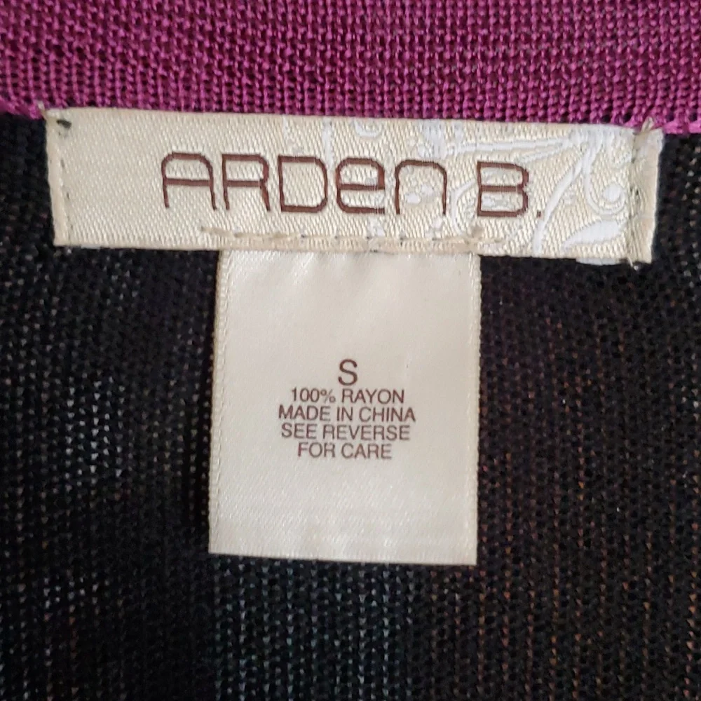 Arden B Womans Rayon Sweater Maxi Dress in Black and Purple Size Small‎